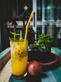 Close-up of drink on table