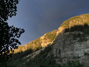 Scenic view of mountains against clear sky