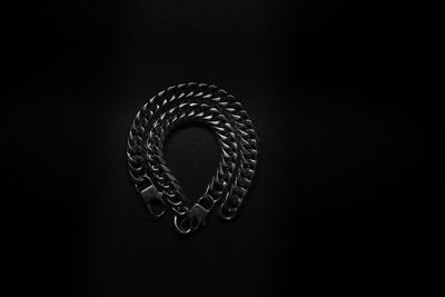 High angle view of leaf against black background