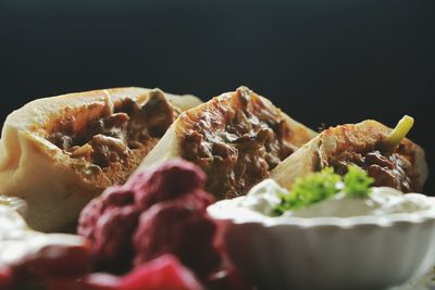 Close-up of doner kebab