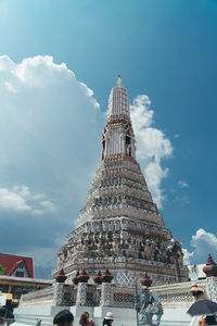 Low angle view of temple against sky