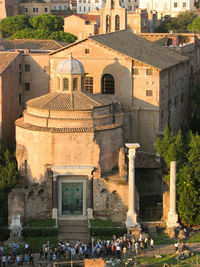 Group of people in front of historic building