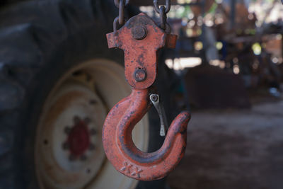 Close-up of rusty metal structure