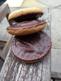 Close-up of chocolate cake on table