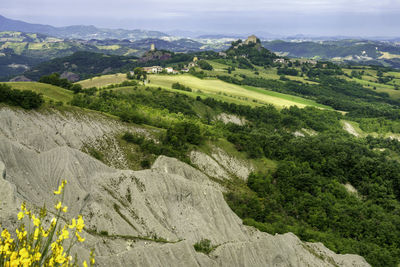 Scenic view of landscape and mountains