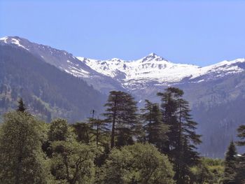 Scenic view of mountains against clear sky