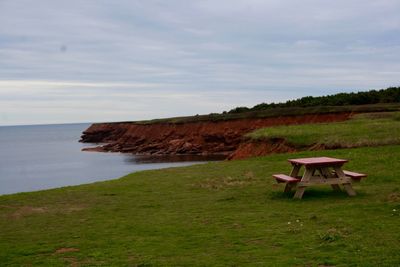 Scenic view of landscape against cloudy sky