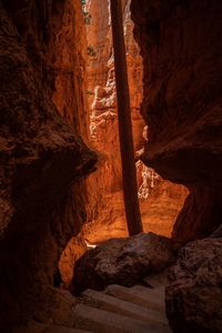 Low angle view of rock formation