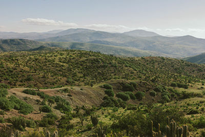 Scenic view of mountains against sky