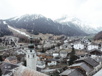 High angle view of townscape against sky