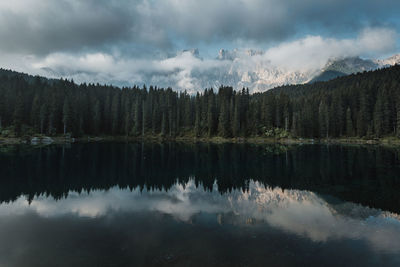 Panoramic view of lake against sky