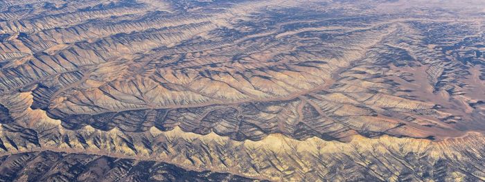 Aerial view of arid landscape