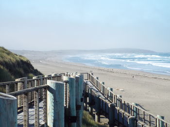 Scenic view of beach against sky