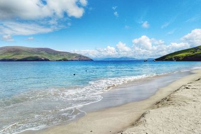 Scenic view of beach against sky