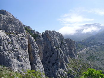 Scenic view of rocky mountains against sky