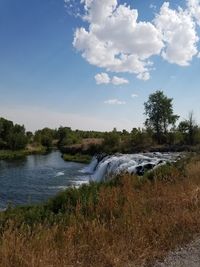 Scenic view of river against sky