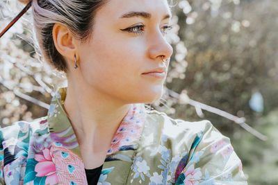 Close-up portrait of a young woman