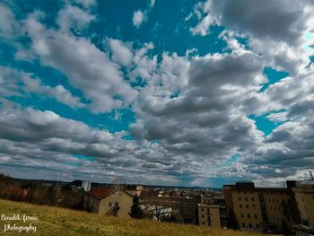 Low angle view of buildings against sky