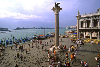 Tourists at harbor