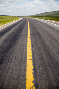 Empty road in city