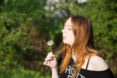 Close-up of young woman