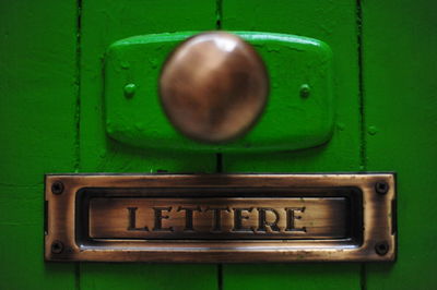 Close-up of mailbox