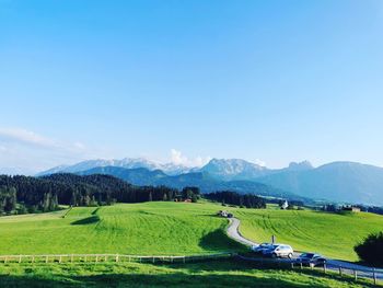 Scenic view of field against sky