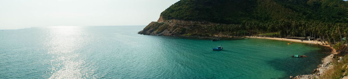 High angle view of sea against sky