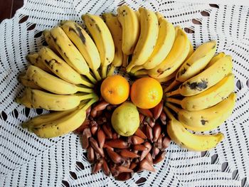 High angle view of fruits in basket