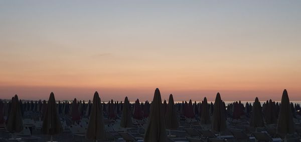 Panoramic view of sea against sky during sunset