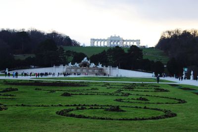 View of park with buildings in background