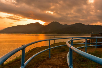 Sunrise at wadaslintang reservoir