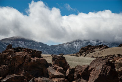 Scenic view of mountains against sky