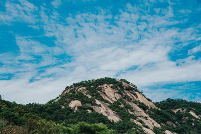 Low angle view of mountain against sky