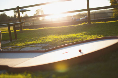 View of road through window