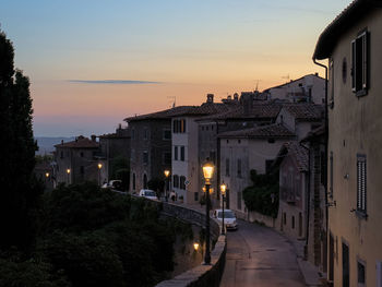 Buildings around the medieval walls of cortona, arezzo, italy