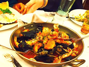 Close-up of preparing food