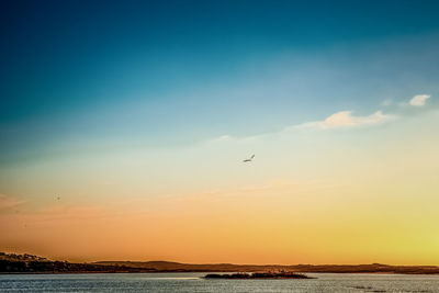 View of sea against sky during sunset