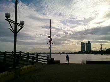 Pier on sea against sky