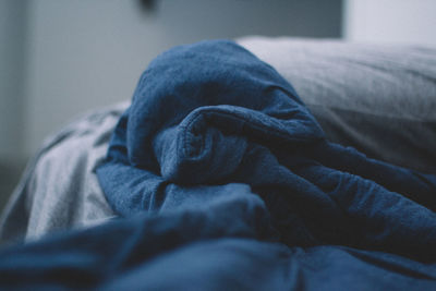 Close-up of sheet on bed