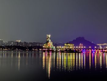 Illuminated city at night