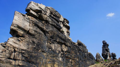 Low angle view of mountain against clear sky