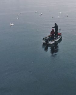 Boat sailing in sea