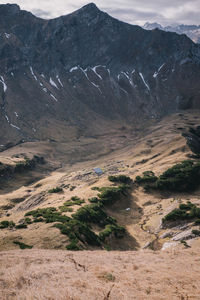 Scenic view of landscape and mountains