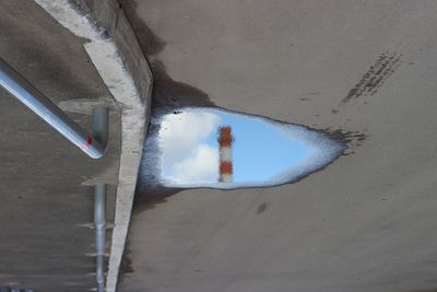 Upside down image of wet road