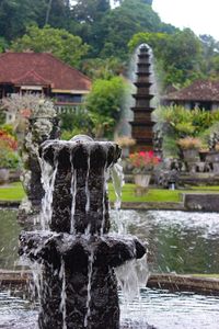 Fountain in lake