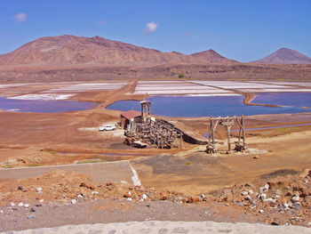 Cranes in a desert