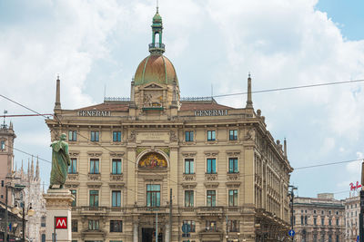 Low angle view of buildings against sky