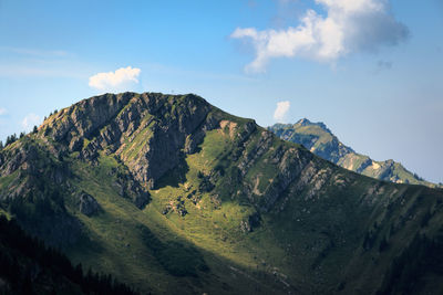 Scenic view of rocky mountains against sky