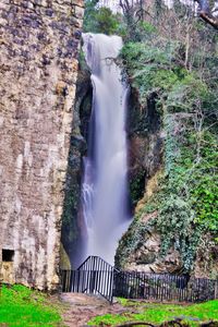 Scenic view of waterfall